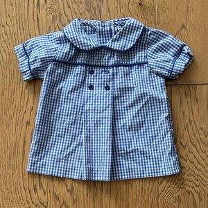 Little English Short Sleeve Peter Pan Shirt - Mayfair Gingham With Buttons